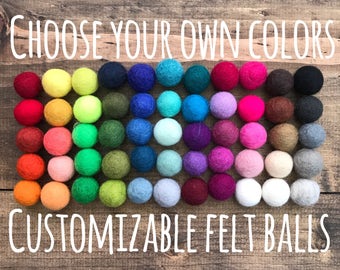 Choose Your Own Colors - 2cm Wool Felt Balls