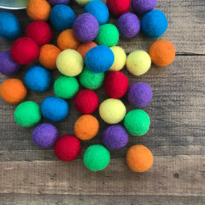 Rainbow Felt Ball Set Rainbow Felt Ball Garland DIY Kit - Etsy