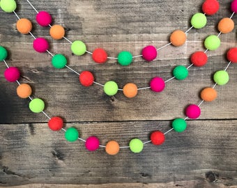 Totally Neon Felt Ball Garland