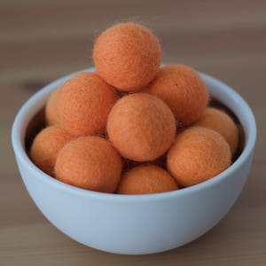 Neon Orange Felt Pom Pom Balls image 1