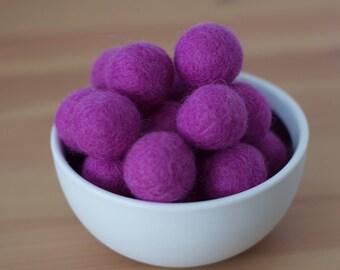 Orchid Wool Felt Pom Pom Balls