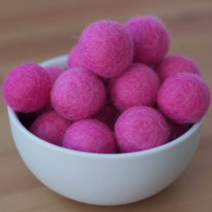 Bubblegum Wool Felt Pom Pom Balls image 1
