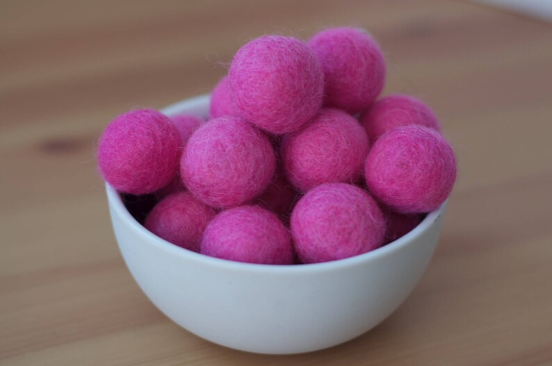 Bubblegum Wool Felt Pom Pom Balls image 1