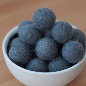 Slate Felt Pom Pom Balls image 1