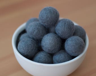 Slate Felt Pom Pom Balls