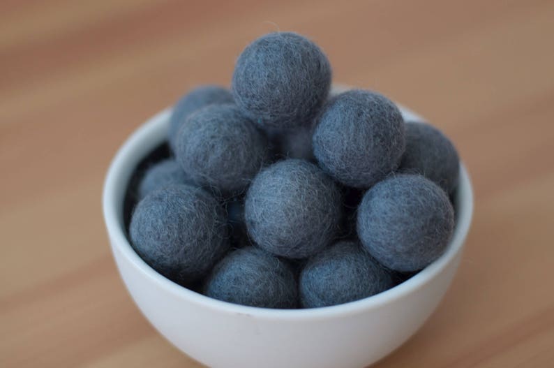 Slate Felt Pom Pom Balls image 1