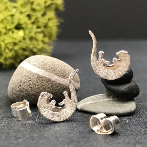 StoryEtain Orecchini Axolotl A Cerchio In Argento 925 Con Pietra Di Luna - Gioiello Ipoallergenico Per Bambine E Donne, In Scatola Regalo - 2