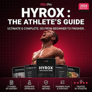 Guía definitiva de Hyrox: método de entrenamiento, rendimiento, recuperación, biomecánica y libro electrónico en PDF.