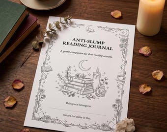 Reading Slump Journal Printable | Gentle Reading Tracker & Reflection Workbook for Book Lovers | 30 Page Self Care PDF
