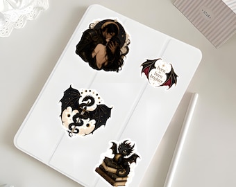 Romantasy Dragon Sticker Pack | Bookish Kiss Cut Stickers | Dark Fantasy Vinyl | Book Lover Gift | BookTok Stickers