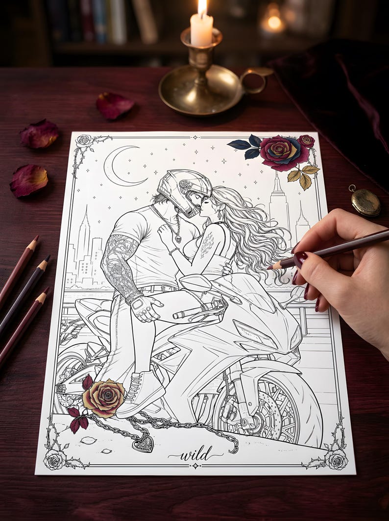 Dark Romance Reading Journal Printable PDF | Coloring Book for Readers | Gothic Book Tracker | BookTok Gift | Spicy Book Journal image 4
