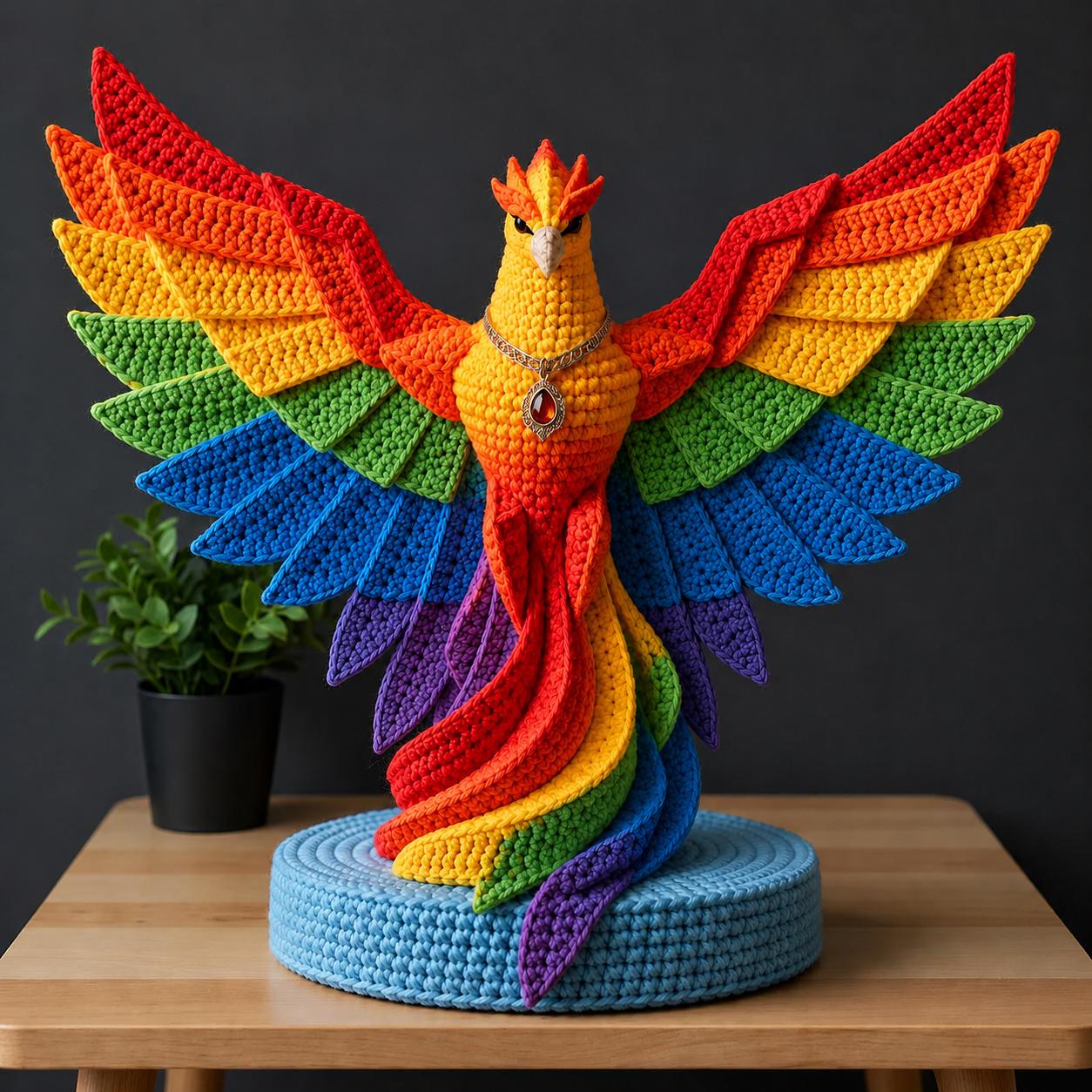 Rainbow Phoenix Bird Crochet Pattern PDF