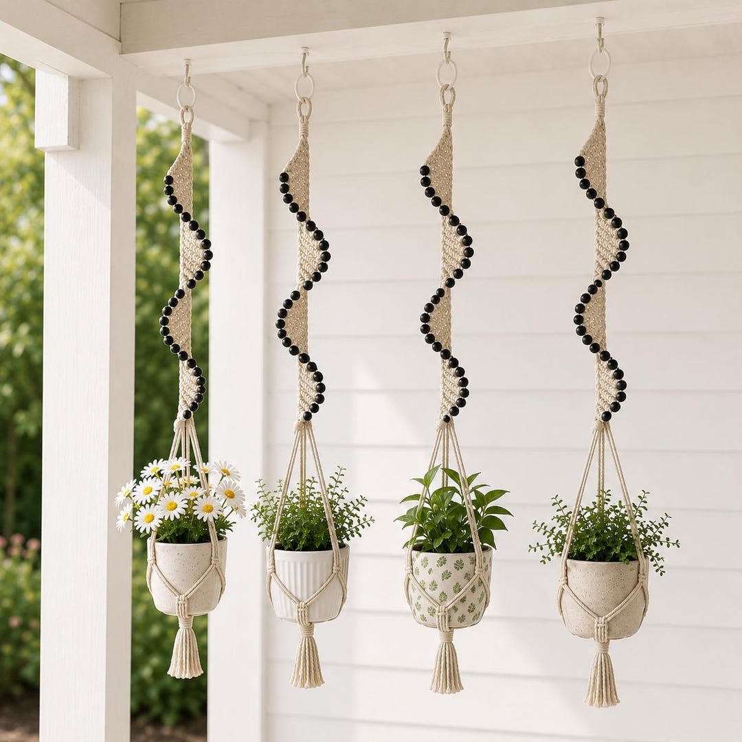 Macrame Plant Hanger Pattern PDF, Crochet Hanging Planter Tutorial ...