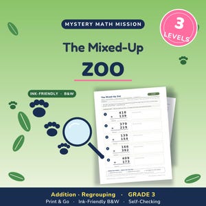 Optelopdracht met hergroepering voor groep 3 | Gedifferentieerde wiskundeactiviteit (printbaar pdf-bestand)