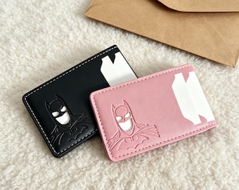 Superhero card holder, ultra-thin ID card holder, with cutout face and eye design, a cool gift.