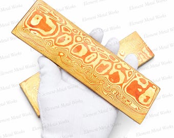 Mokume Gane Billet Hand Forged Patterned Metal for Knife Making Jewelry Making Pendant Making Blank Billet Bar