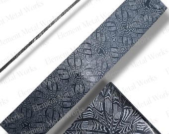 Damascus Steel Mucus Pattern Billet | Handmade Damascus Blank for Knife Making | Custom Damascus Steel Bar | Blade Steel for Knifemakers