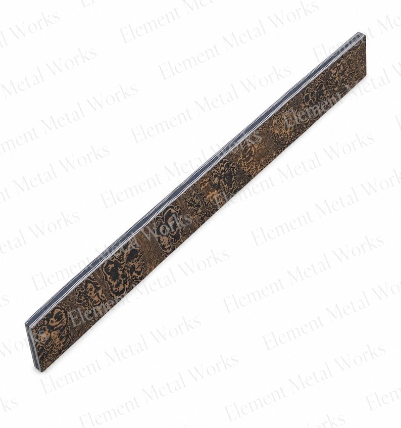 Copper Damascus San Mai Bar | High Carbon Core Billet for Knife Making | Handmade San Mai Damascus Steel Blank Custom Knife Making Material image 4