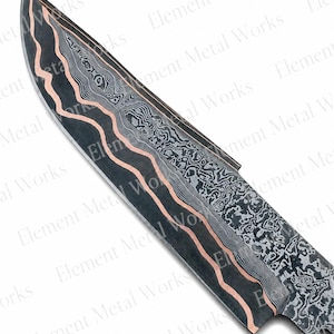 Copper Damascus San Mai Bar | High Carbon Core Billet for Knife Making | Handmade San Mai Damascus Steel Blank Custom Knife Making Material image 8