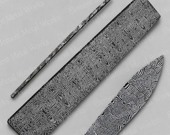 Damascus Steel Mucus Pattern Billet | Handmade Damascus Blank for Knife Making | Custom Damascus Steel Bar | Blade Steel for Knifemakers