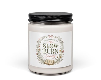 Slow Burn Society Candle | Bookish Soy Candle for Romance Readers | Cozy Reading Candle | BookTok Gift for Book Lovers