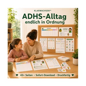 Ensemble complet de planificateurs pour enfants atteints de TDAH | Système de récompenses avec cartes émotionnelles pour la routine matinale | Modèle de tableau de tâches imprimable (plus de 43 pages), niveau primaire