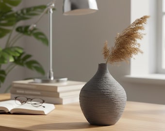 Nordic Ceramic Vase, Minimalist Narrow Mouth Flower Pot, Modern Home Office Decor