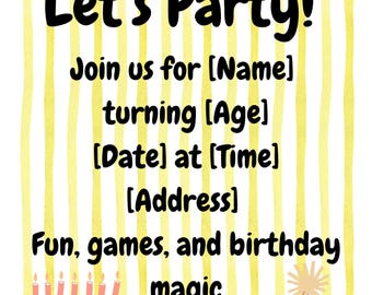 Kids Birthday Canva Template