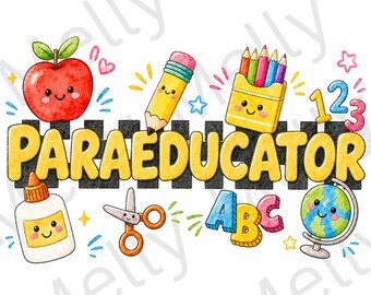 Paraeducator SVG PNG | Teacher Assistant School Supplies Clipart (Digital Download)