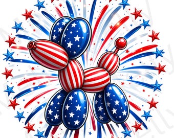 Patriotic Balloon Dog PNG download