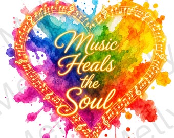 Rainbow Musical Notes Art
