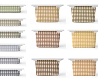 Trofast Schublade Karo Aufkleber Set: Gingham Karo Aufkleber, Boho Mädchen Spielzimmer, Ikea Trofast Bin Labels, Kinderzimmer Box Aufkleber Blau