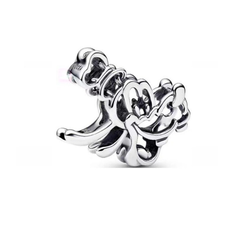 925 Sterling Silver Charms passar Pandora Stitch Angel Blå Rosa Emaljpärlor Utklippt Minnie Daisy Dingel Personliga Smycken Gåva för Kvinnor 14