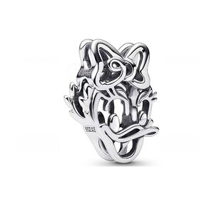925 Sterling Silver Charms passar Pandora Stitch Angel Blå Rosa Emaljpärlor Utklippt Minnie Daisy Dingel Personliga Smycken Gåva för Kvinnor 10
