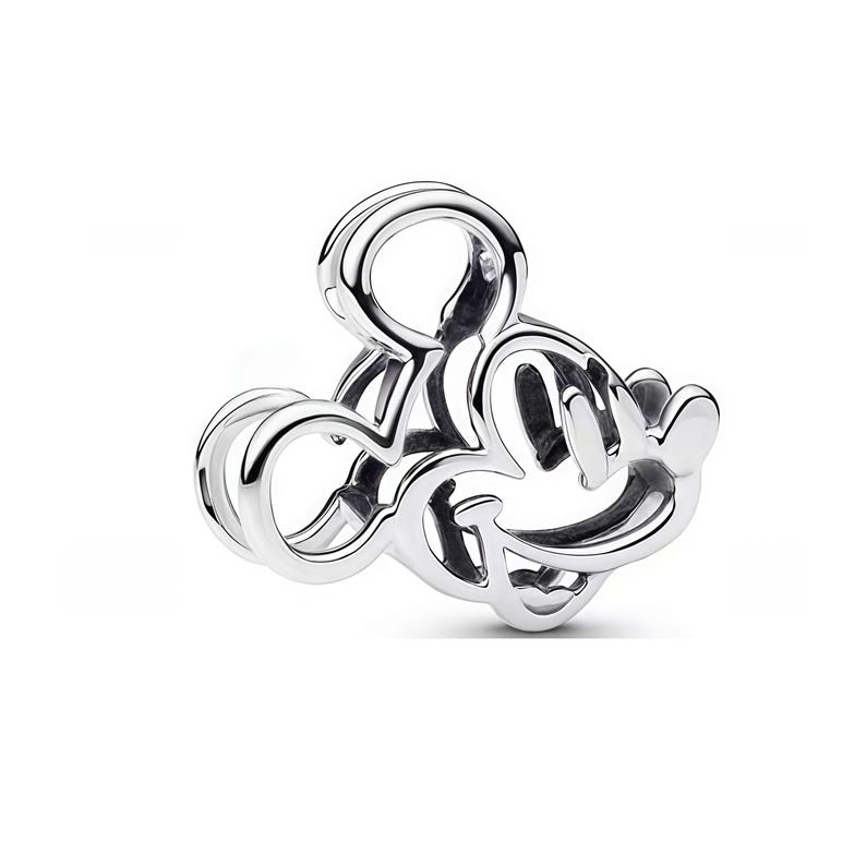 925 Sterling Silver Charms passar Pandora Stitch Angel Blå Rosa Emaljpärlor Utklippt Minnie Daisy Dingel Personliga Smycken Gåva för Kvinnor 12