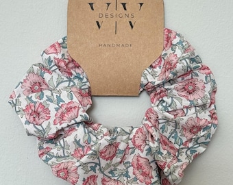 Handmade Liberty Tana Lawn™ Fabric Scrunchies, Floral Hair Tie, Luxury Cotton Hair Accessory, Gift for Her, British Fabric, Women Girls Kids