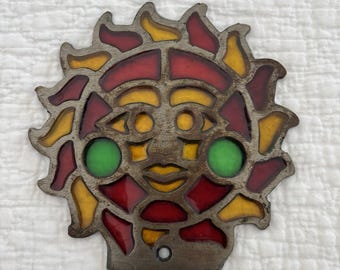 Salvamanteles vintage de resina y vitral Holt Howard de 1960, modelo Grandma Core, 5 pulgadas.