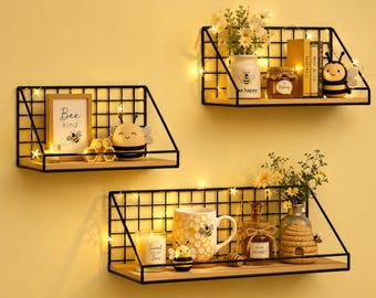 Prateleira minimalista, decoração moderna para casa, otimização de espaço.