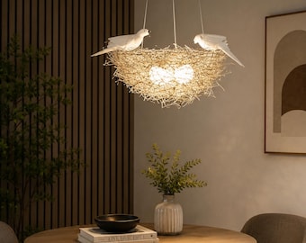 Silver Bird Nest Chandelier
