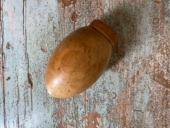Antique Victorian Wooden Egg Etui, Sewing Kit - image 2