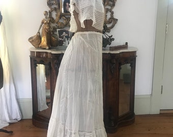 Antique &quot;Bed Jacket Chemise&quot; and &quot;Petticoat skirt&quot;