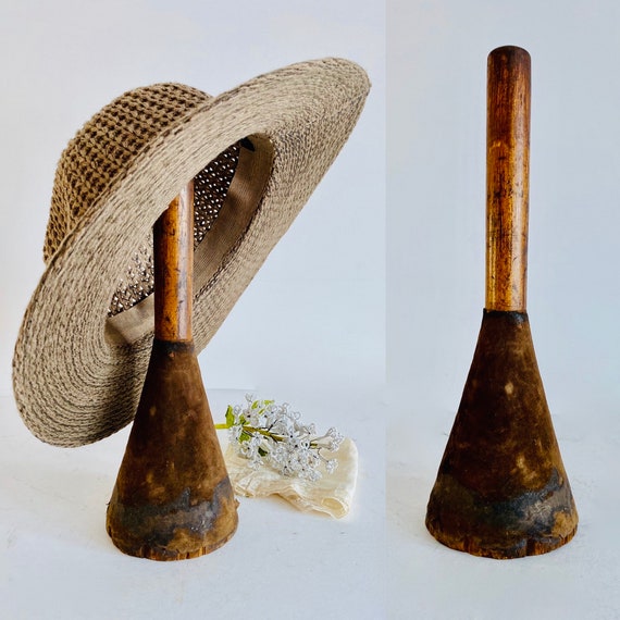 Vintage millinery hat holder / Spool hat holder