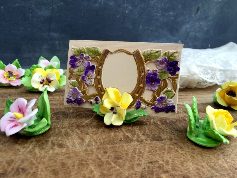 Vintage Porcelain Table Placement Card Holder Set of 8 Etsy