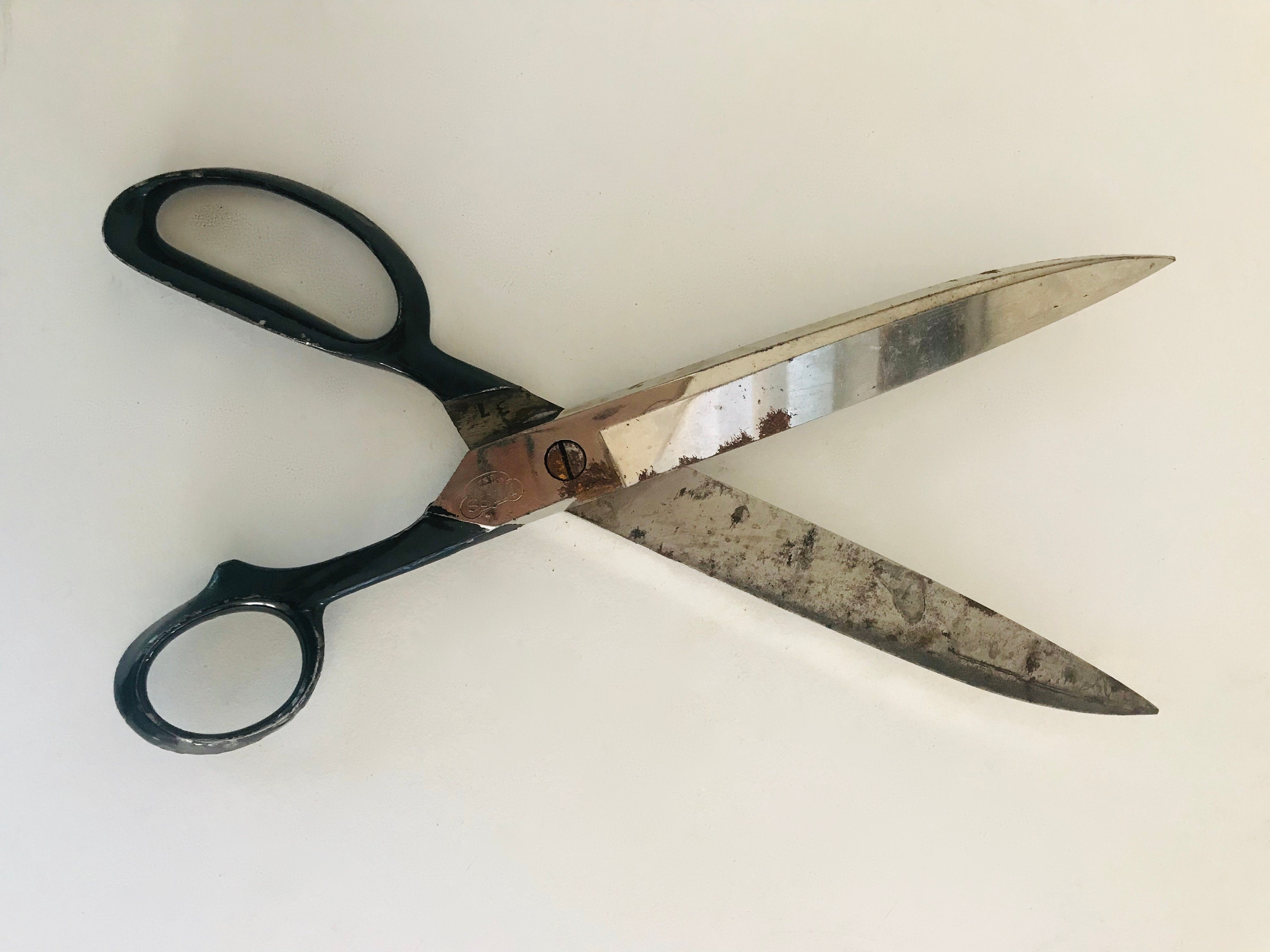 Antique Large Forged Scissors Huge Scissors for Cutting a Thick Cloth Metal Scissors  Large Vintage Scissors Primitive Scissors 