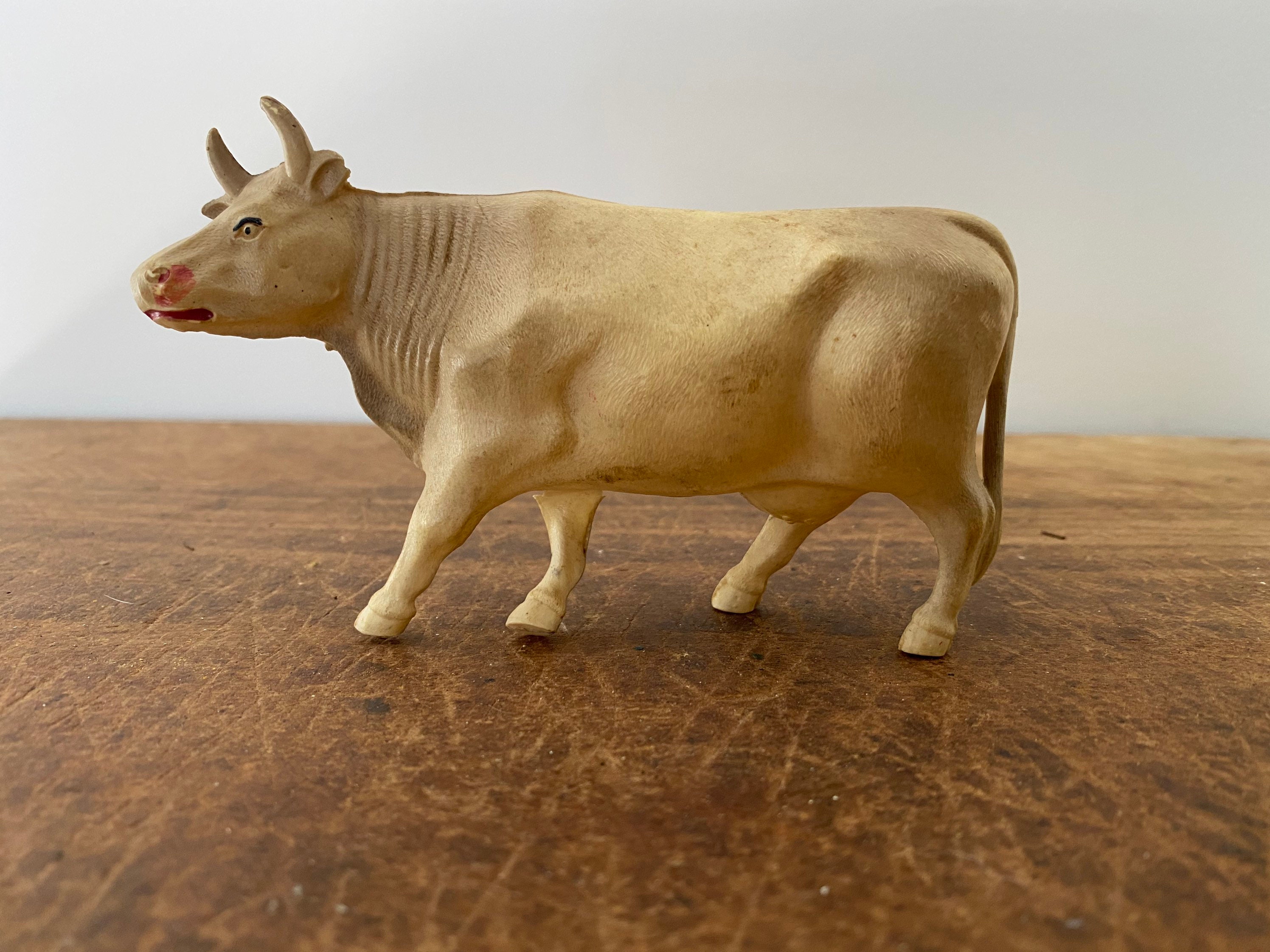 Ancien jouet âne en celluloïd Petitcollin / tête mobile