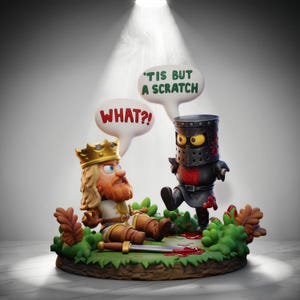 The Black Knight Monty Python Chibi STL File, Cute 3D Print Figurine