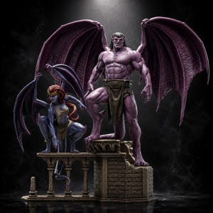 Gargoyles Demona and Goliath STL File, 3D Print Figurine