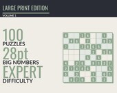 Large Print Sudoku Expert Puzzles Printable PDF - Adults Activity Book Brain Game - Volume 1