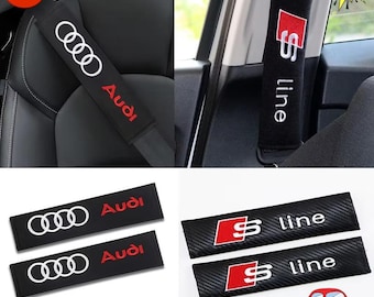 2PCS Handmade Car Seat Belt Shoulder Pads-Soft Driving Seatbelt Cushion Covers-Comfortable Auto Interior Accessories for Audi A3 A4 A6 Q5 Q7