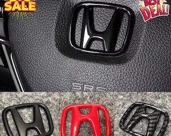 ABS Car Steering Wheel Emblem Sticker for Honda Civic Accord Jazz Odyssey HRV Pilot CRV City Interior Badge Decor Cover